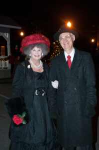 Rev. and Mrs. Tom Mewborn of Demorest Baptist Church dressed for the Christmas Tree Lighting Ceremony on Wedneday.