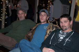 Right to left: Greg Johnson, Garrett Hardin, and Bill Vickery of Sautee said they "fell out of Santa's sleigh to attend the Demorest Tree Lighting ceremony.