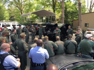 The GSP SWAT team was brought in to assist because of the suspect's history with firearms. Sheriff Terrell says he's known as a 'survivalist' who is heavily armed and stockpiles ammo. (PHOTO/Habersham Sheriff's Office)