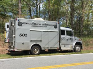 The suspect surrendered to the GBI's bomb robot as it was checking his house for explosives. (PHOTO/Habersham Sheriff's Office)