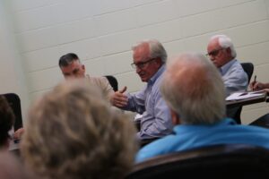County Manager Phil Sutton addresses the audience during the town hall meeting on June 13, 2016.