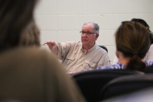 Commissioner Sonny James speaks during the recent town hall meeting.