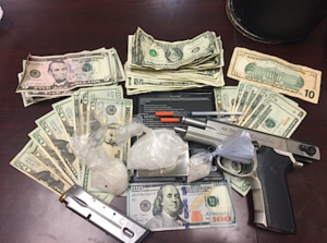 Drugs, cash and drug paraphernalia ARDEO says was seized from the vehicle in which Turbeville and Ferguson attempted to flee.