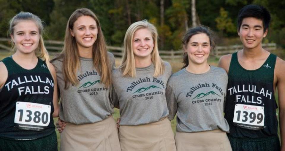 E. Lane Gresham/Special Five Tallulah Falls School seniors were recognized at the recent Harrier Harvest meet held Oct. 18. Shown, from left, are, Anne Edwards of Sautee Nacoochee, Kaylee Baker of Demorest, Sunni Brett of Cornelia, Julia Nichols of Clarkesville and Michael Weidner of Clarkesville.