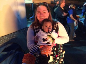Julie Poole and her daughter, Loralei. Poole's husband, Jason, is a 15-year veteran firefighter.