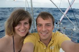 Johannes and his friend Cati stop for a moment on board Maverick while crossing the Atlantic