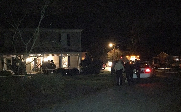 Law enforcement outside Greene's home in Clarkesville