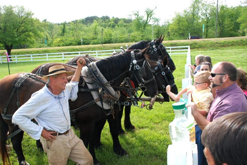 Dr. Hancock greets visitors to the farm.