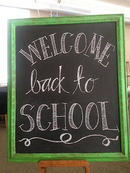 The Little School welcome back sign
