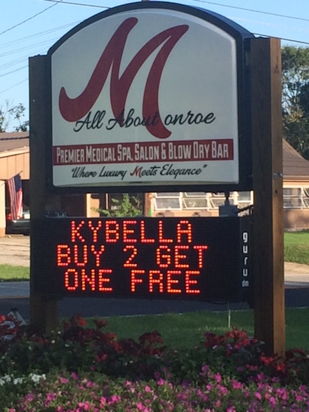 Demorest sign ordinance sign at premier medical spa