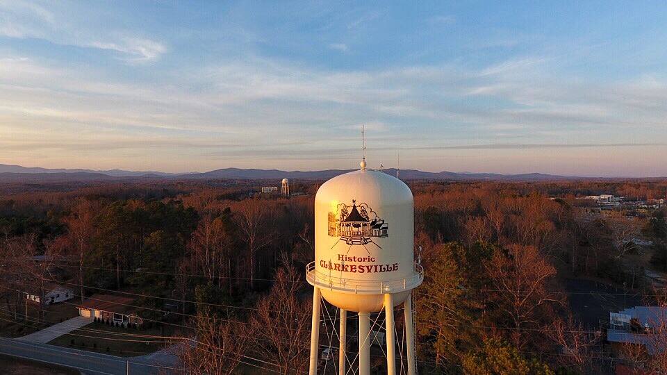clarkesville drone shot