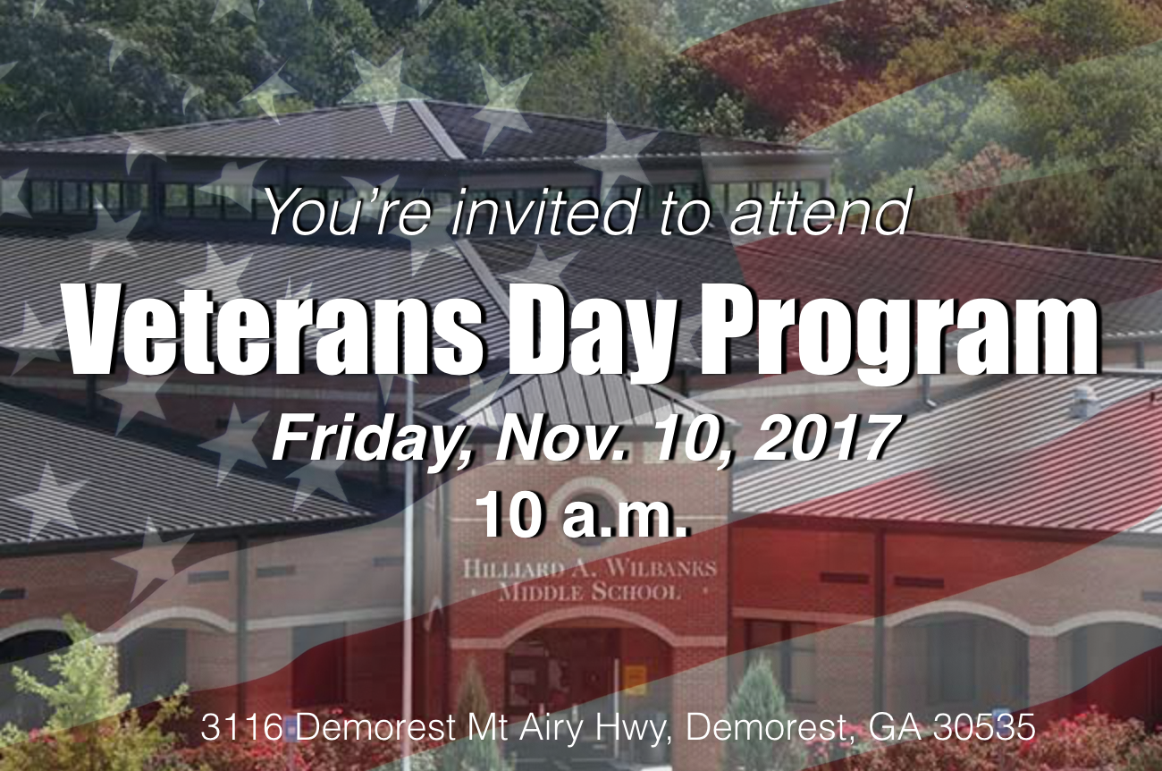 Veterans Day program Wilbanks Middle School 2017