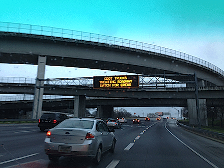 GDOT ice warning treatment