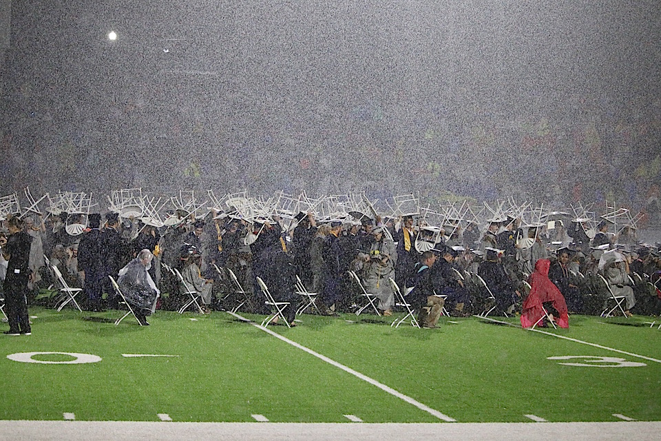 HCHS graduation downpour