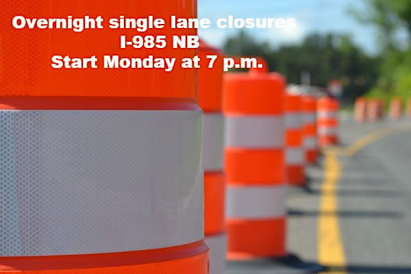 I-985 lane closures