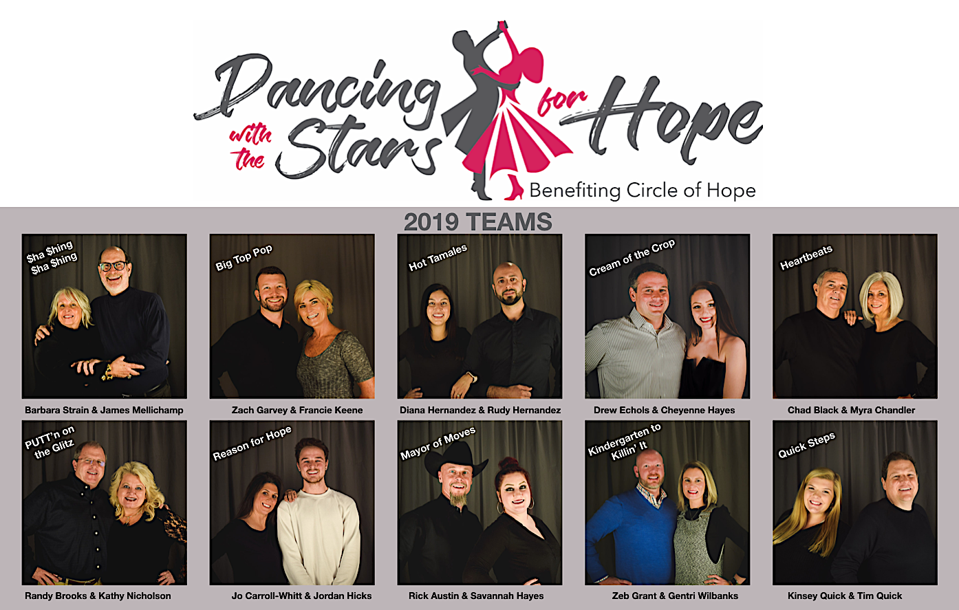 DWTS FOR HOPE 2019 TEAMS 1