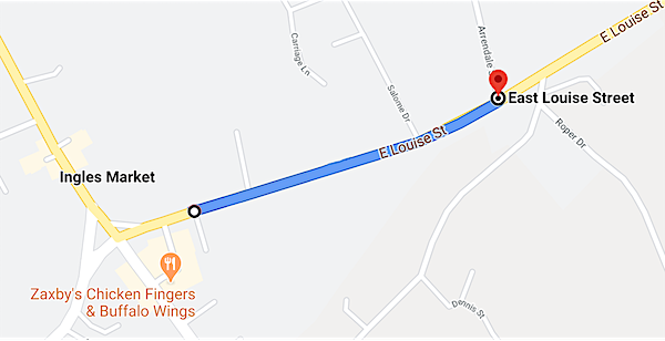 East Louise Street water main break map