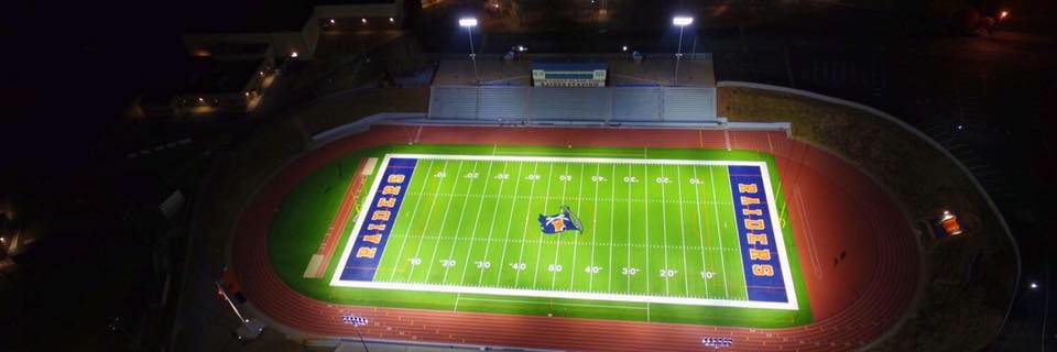 stadium lights at Raider Stadium in Mt. Airy, GA