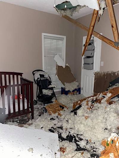 Damage to baby's room at Garner home