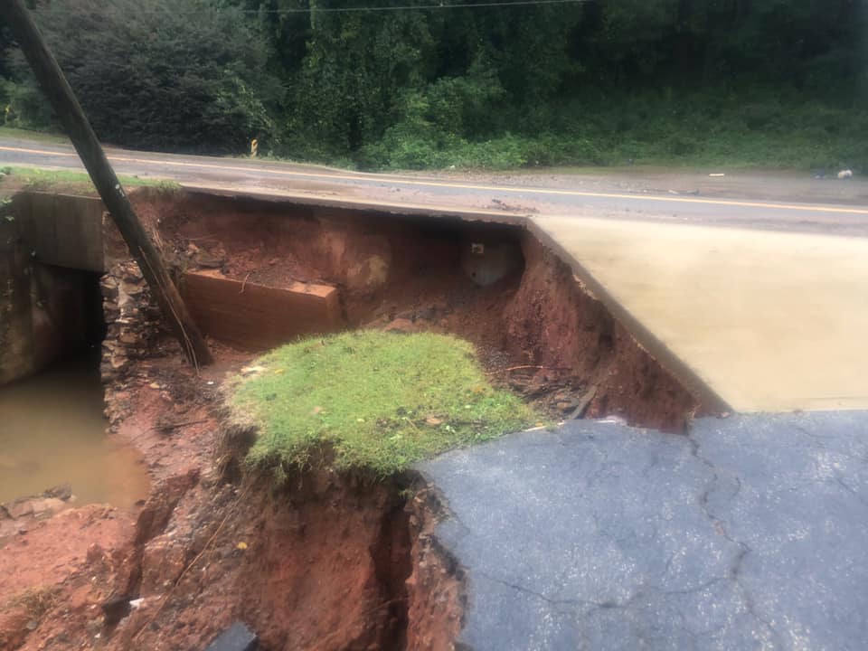 road damage in Cornelia