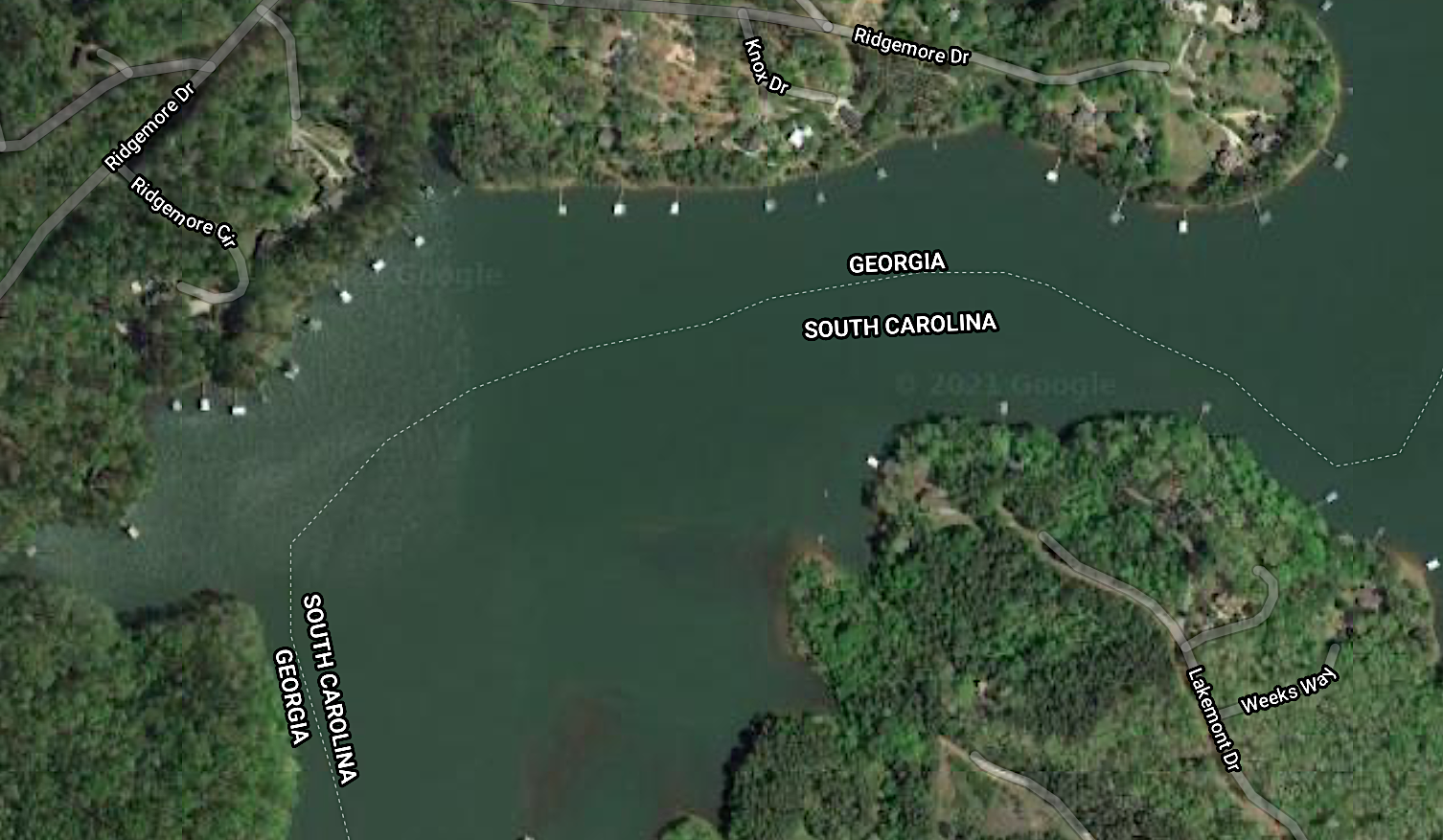 Lake Hartwell Ridgemore Circle area