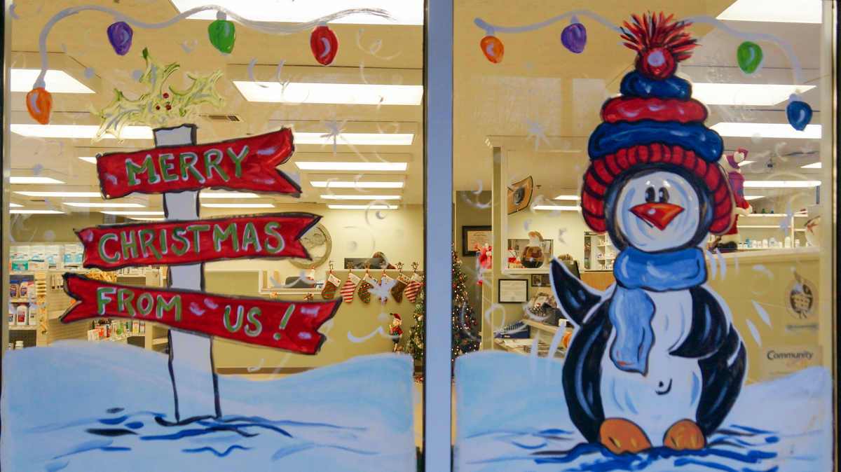 Habersham Drug Christmas windows