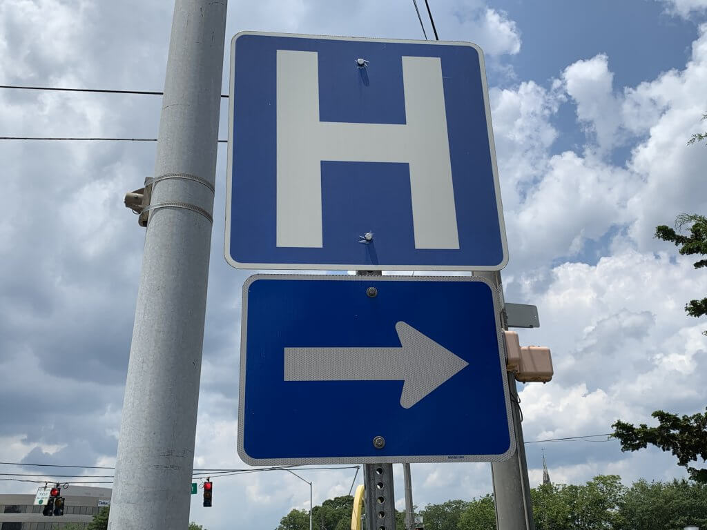 hospital sign