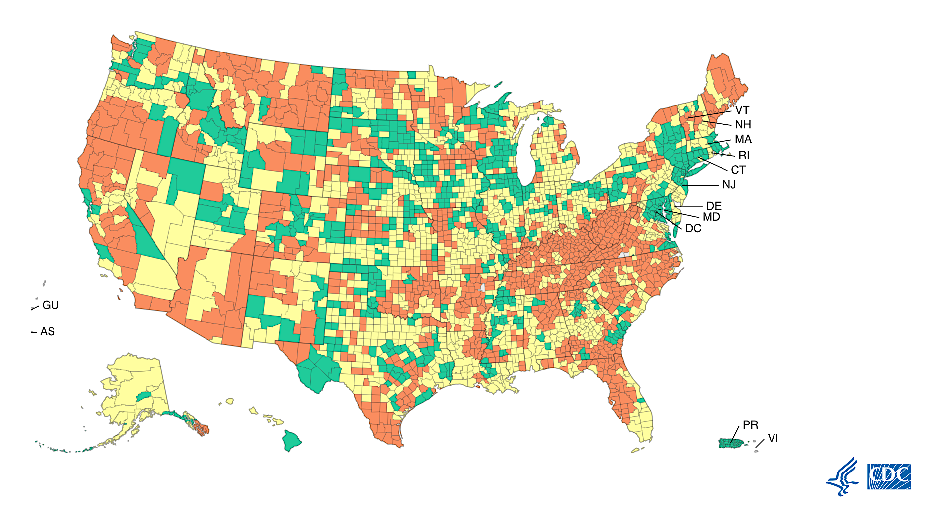 COVID-19 community levels map 2:28:2022