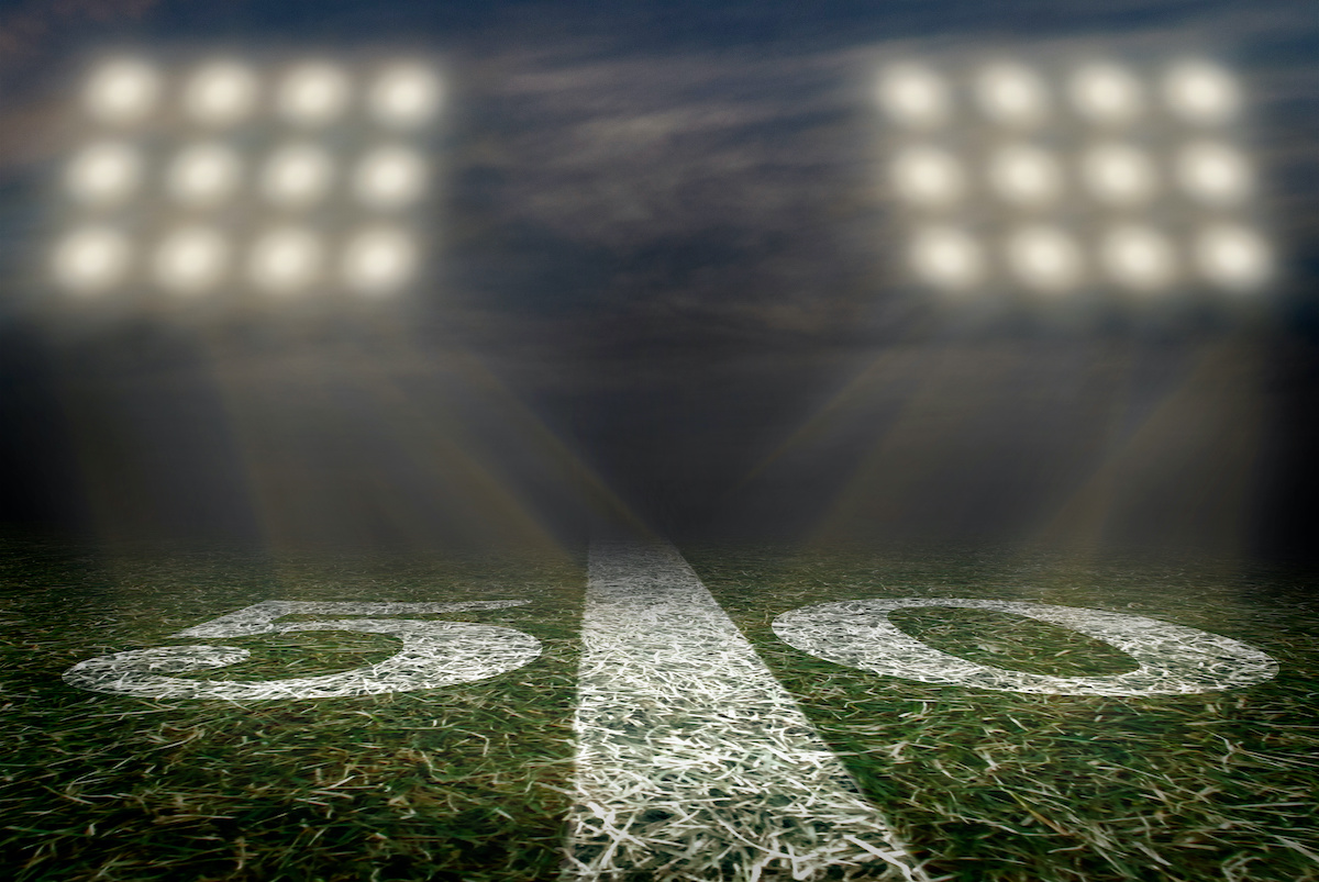 football field 50 yard line
