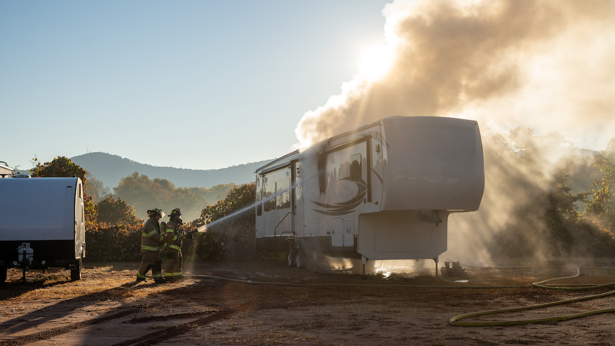 Cleveland camper fire