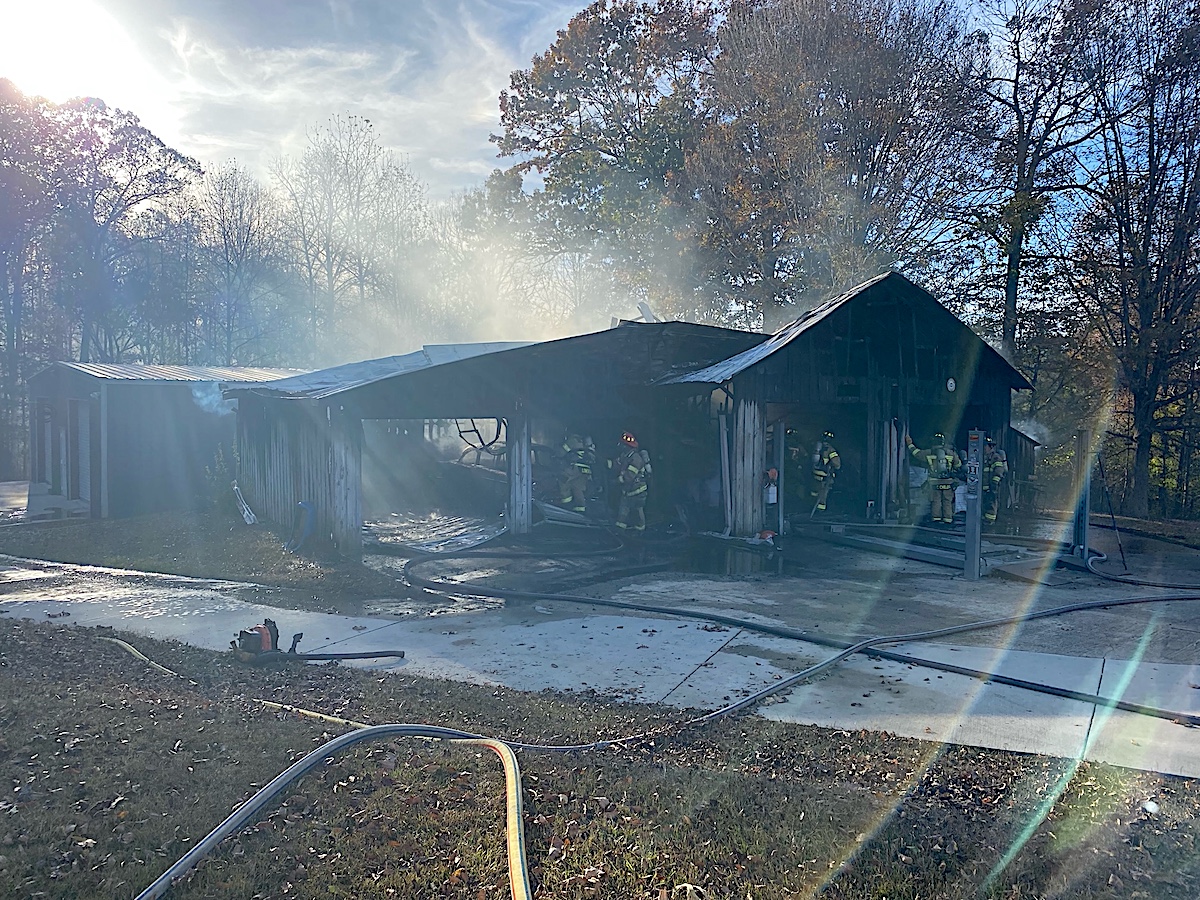 Hall County shop fire