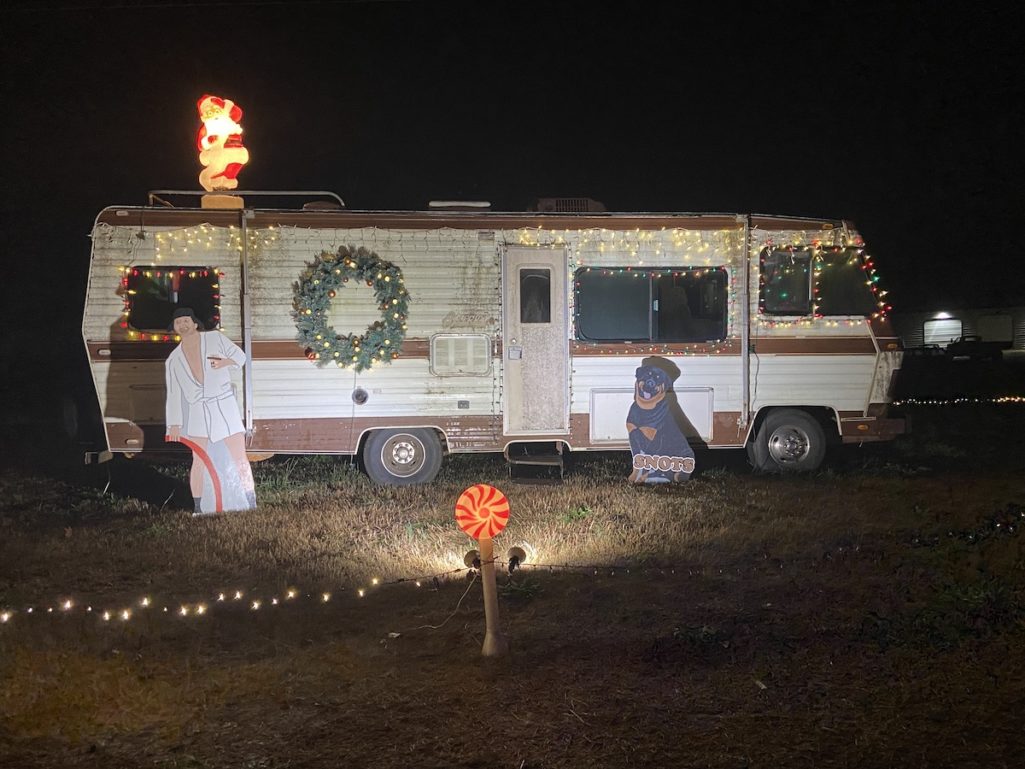 Holiday lights and hot chocolate