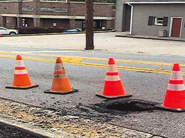 Main Street Cornelia sinkhole