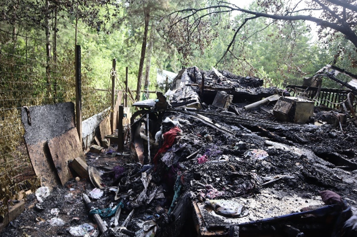 Stephens County camper burned to ground