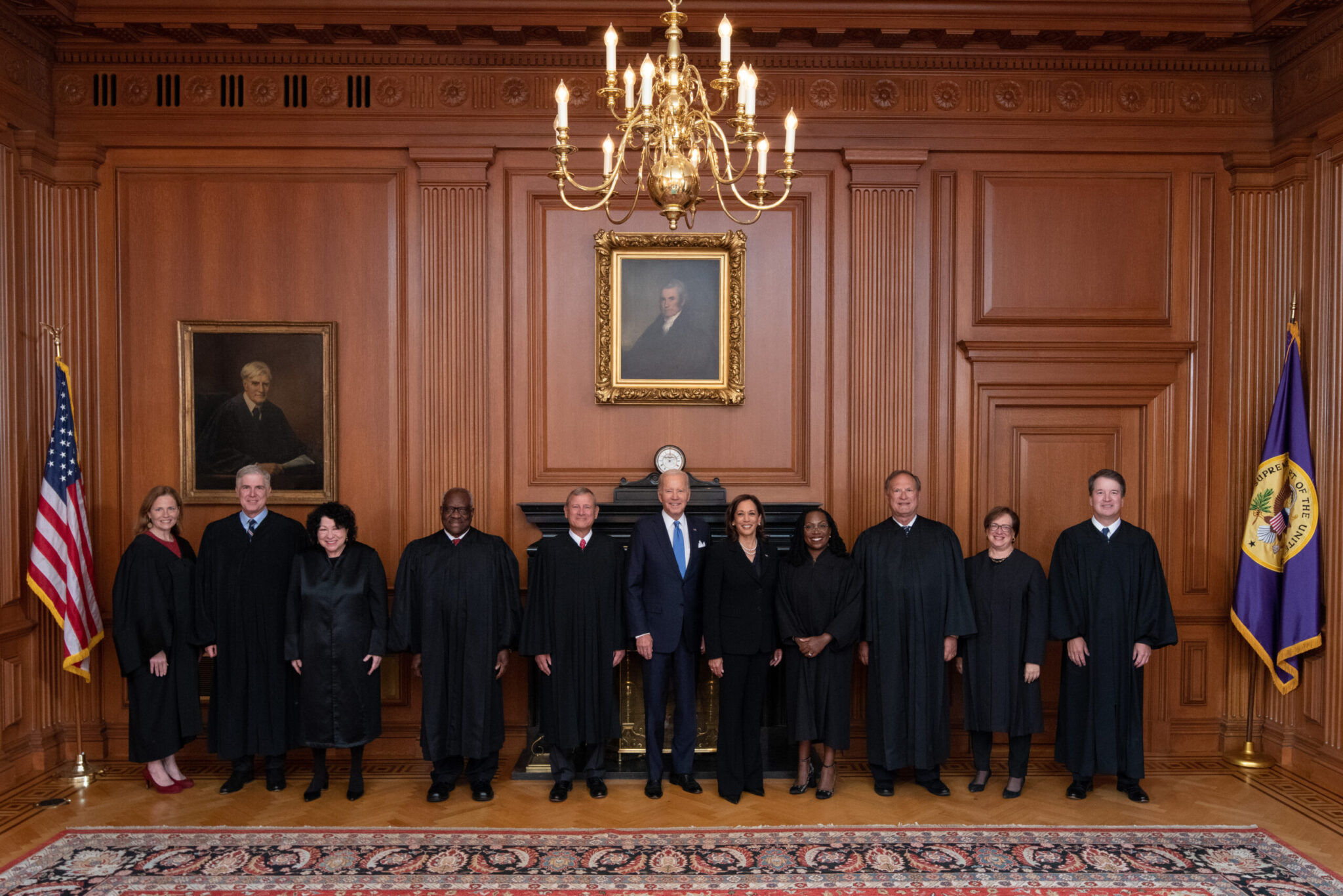 Members of the Supreme Court with the President and Vice President