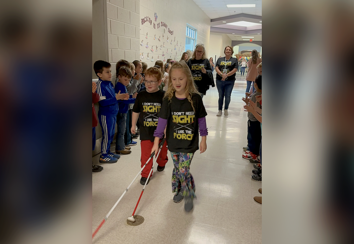 Monroe and Phoebe at Fairview Elementary School