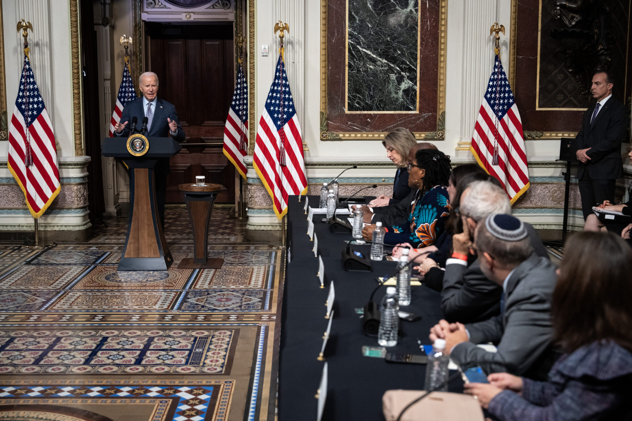 President Biden Attends Roundtable With Jewish Community Leaders At The White House