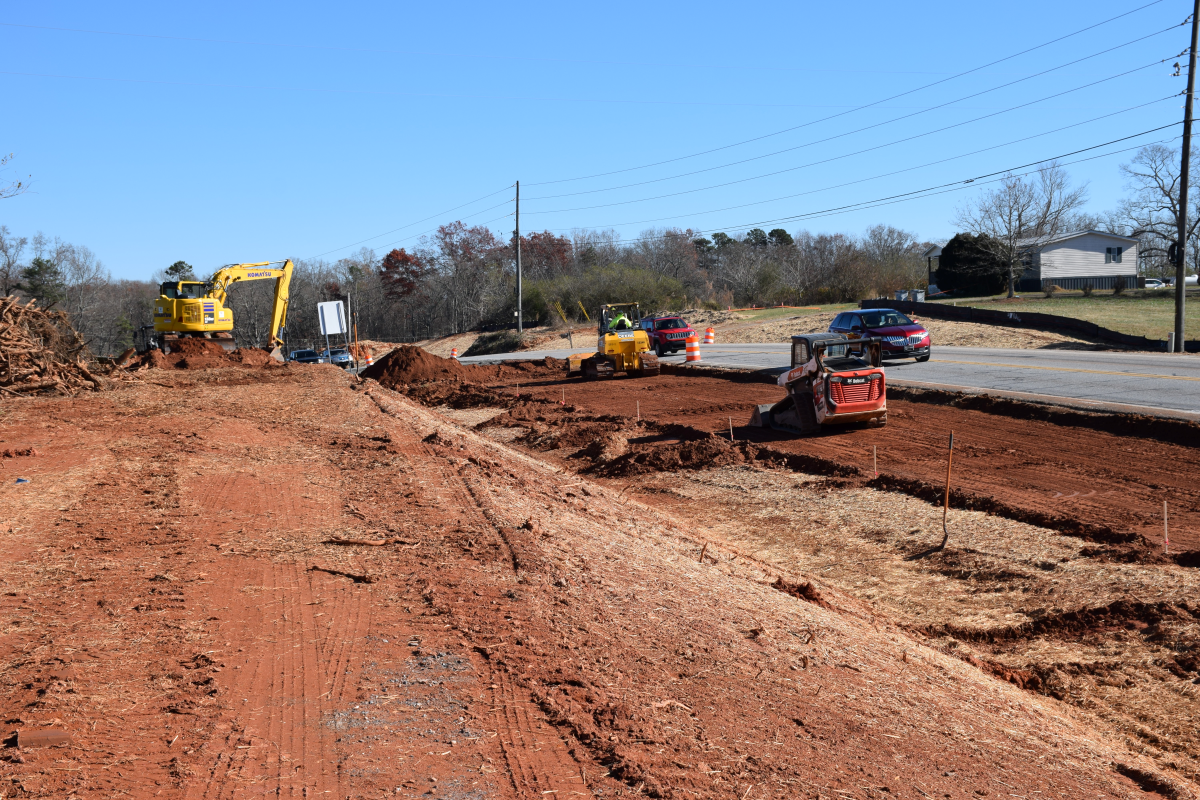 Crews work on 115-105 roundabout