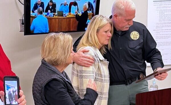 Sondra Thompson and Chief Jeff Shoemaker