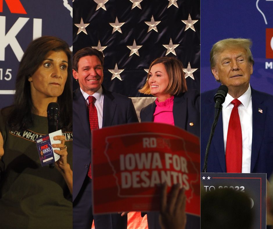 Trump cruises to historic Iowa caucus victory; DeSantis edges past Haley