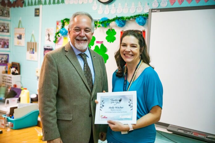 Holly Witcher with Georgia School Superintendent Richard Woods