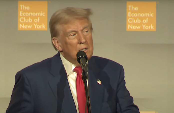 Donald Trump speaks at The Economic Club of New York