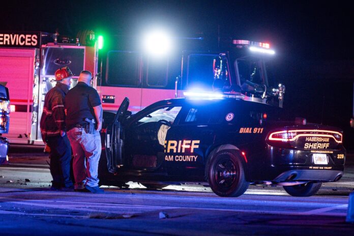 Habersham County sheriff's patrol car wreck on US 441:GA 1515