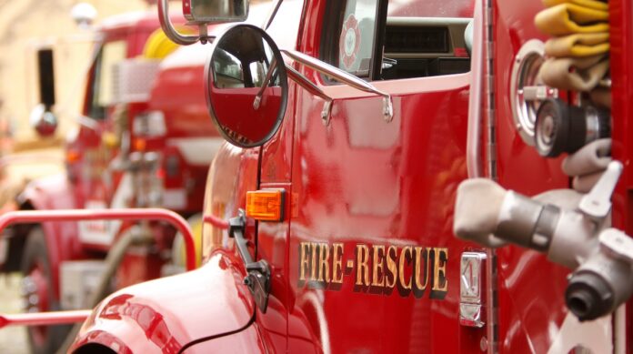 Fire trucks on scene