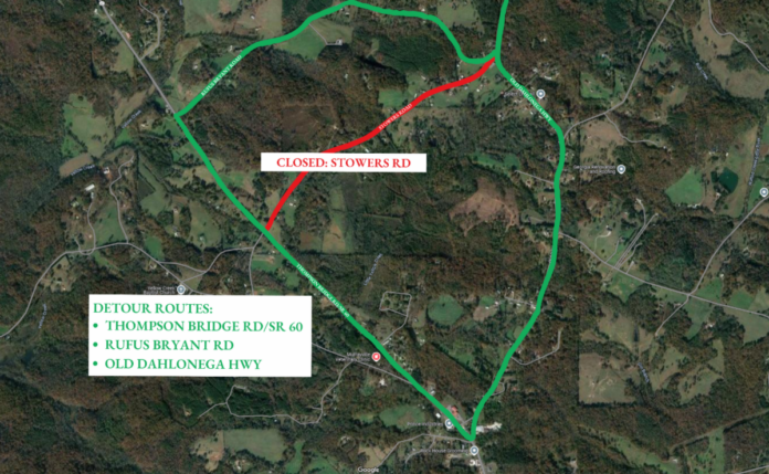 Road Closure Hall county