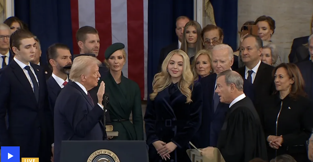 Donald Trump is sworn in as president of the United States