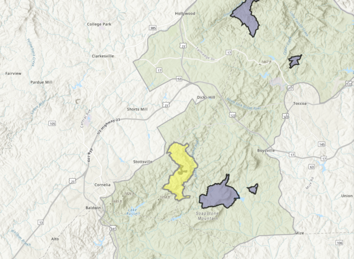 Georgia Mountain Orchard prescribed burn area