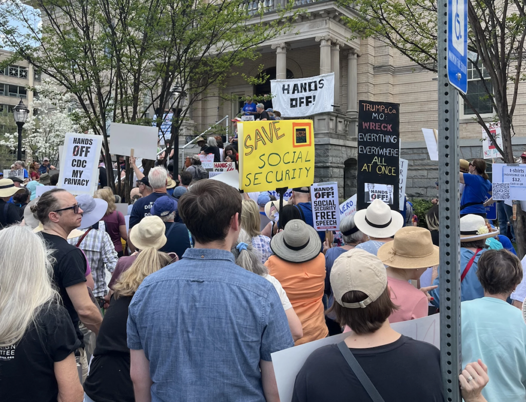 Across Georgia, thousands gather for ‘Hands Off’ marches to protest federal government cuts