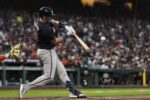 A ball thrown from the stands causes moment of confusion in Braves-Giants game