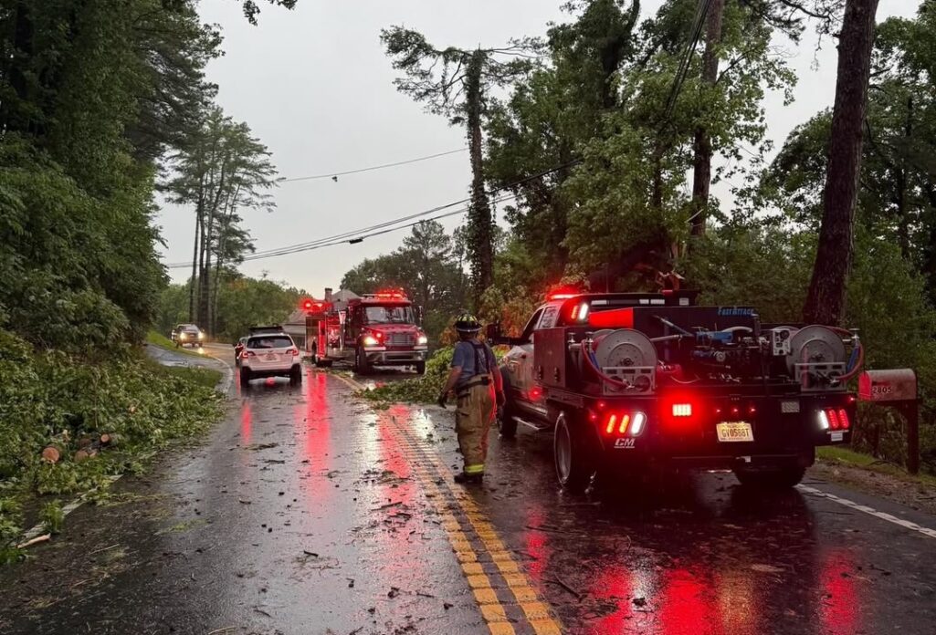Cleanup underway after straight line winds topple trees across Northeast Georgia